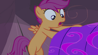 Scootaloo trying to wake up Rainbow Dash S3E06