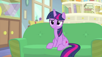 Twilight sitting on Starlight's office couch MLPS4