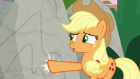 Applejack tapping on solid rock S9E4