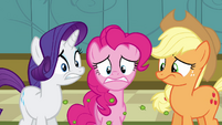 Oh come on, Applejack, you can get slathered in mud but can't watch a pony eat like that?!