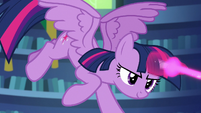 Twilight fires magic at Starlight from the air S6E21