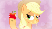 Apple juice on Applejack's mouth S4E13