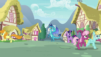 Ponies flee from Princess Ember in terror S7E15