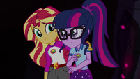 Sunset Shimmer supporting Twilight Sparkle EG4