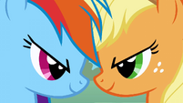 Applejack and Rainbow Dash head clash S1E13