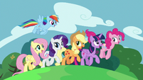 Mane Six trotting through spring S7E2