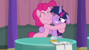 Pinkie Pie hugging Twilight Sparkle S9E16