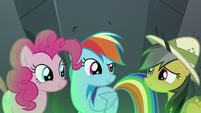 Rainbow, Pinkie, and Daring Do together again S7E18