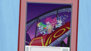 Rainbow, Pinkie, and Rarity riding roller coaster EG2