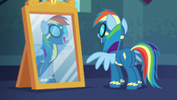Rainbow Dash looking in the mirror S6E7