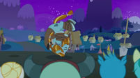 Rockhoof doing a tumble-roll S8E21