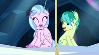 Silverstream and Sandbar on rising beam S9E3