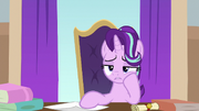 Starlight sits uncertain at Twilight's desk S8E15