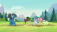 Thunderlane playing tug-of-war with the campers S7E21