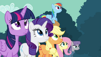 Twilight and friends watching Pinkie S4E18