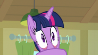 Twilight pulling down on her face S9E5