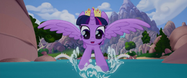 Twilight splashing in the river water MLPTM