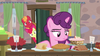 Big Mac and Apple Bloom sneak into Sugar Belle's house S7E8