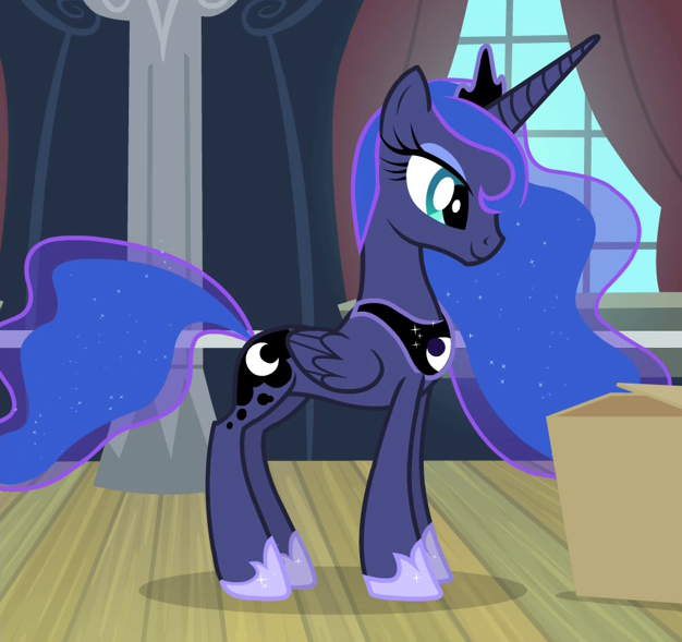 Princesa Luna Pensando, personagem My Little Pony em preto e roxo