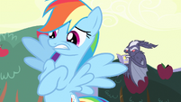 Rainbow Dash with a worried expression S4E7