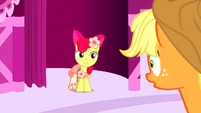 Apple Bloom smiles at AJ S5E7