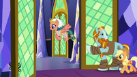Applejack and Somnambula leave the throne room S7E26