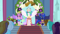 Celestia, Luna, and Cadance in coronation attire S03E13