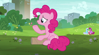Pinkie Pie blowing confetti out of her hoof S6E3