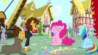 Pinkie Pie making Pinkie Promise gestures S4E12