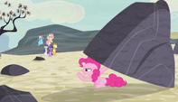 Pinkie Pie under a boulder S5E1