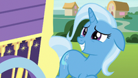 Trixie grinning with embarrassment S8E19