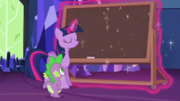 Twilight Sparkle pulls out a chalkboard S6E22
