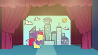 Apple Bloom standing on stage S6E4
