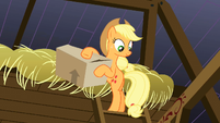 Oh wait, it's just Applejack pulling it.