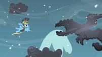 Rainbow Dash about to fight a cloud S2E11
