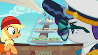 Rarity levitates her food tray off the table S6E22