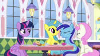 Twilight and old friends smiling S5E12