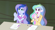 Celestia and Luna applaud Trixie and the Illusions EG2