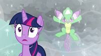 Changeling crashes into magic bubble S9E25