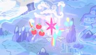 Cutie Marks flotando sobre Ponyville EMC-P1