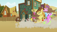 Earth ponies caught by a lasso S4E25