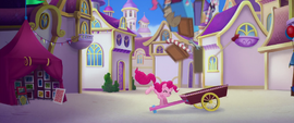 Pinkie Pie launching stuff off her cart MLPTM