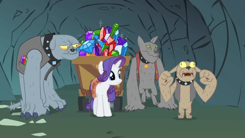 Rarity driving the dogs crazy S1E19