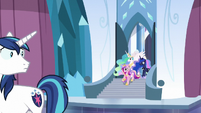 Shining Armor sees Cadance, Celestia, and Luna S6E1