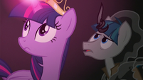 Twilight and Stygian hear Starlight Glimmer S7E26