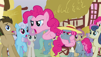 It's amazing that after all he's seen, Pinkie can still startle him.But, then again, who CAN'T Pinkie startle?