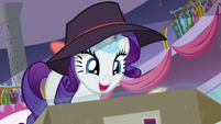 Rarity looks into the package S5E15