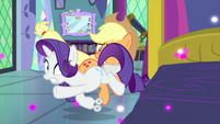 Rarity tries jumping out of the way MLPS2
