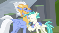 Sky Beak and Terramar hugging S8E6