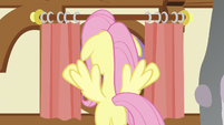 Fluttershy at the curtains S5E21